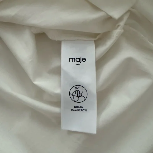NWOT MAJE Bead-embellished Cropped Shirt in Cotton